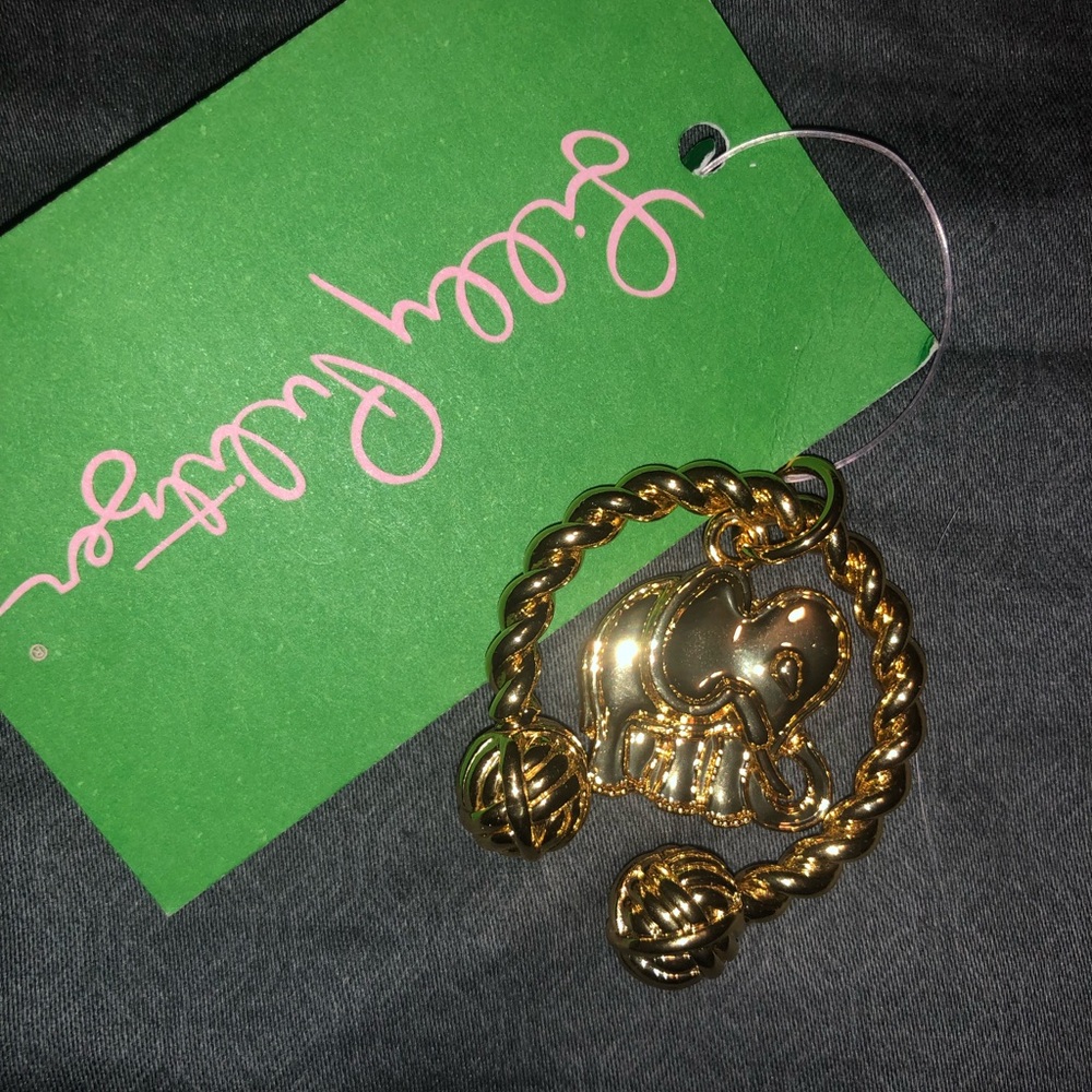 Lilly Pulitzer Gold Metallic Key Ring